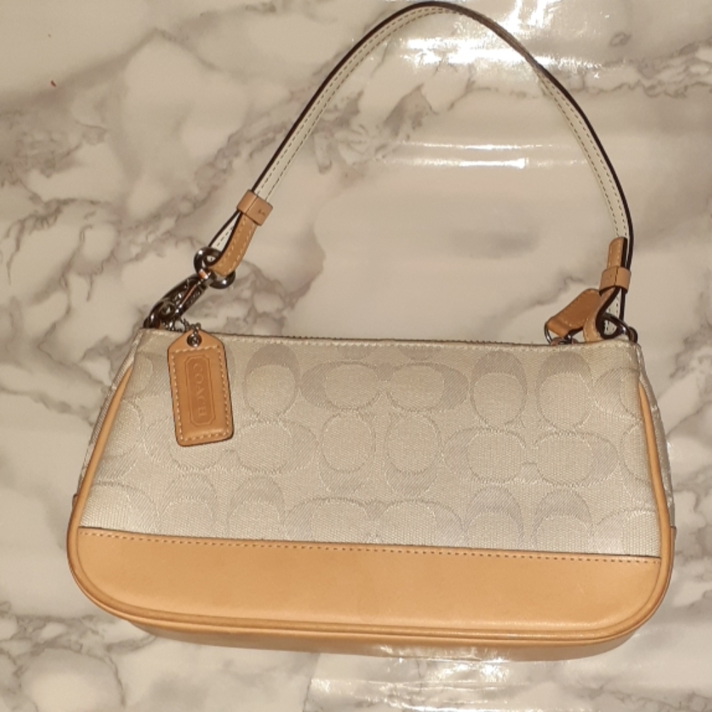 Tan and Cream Coach Shoulder Bag